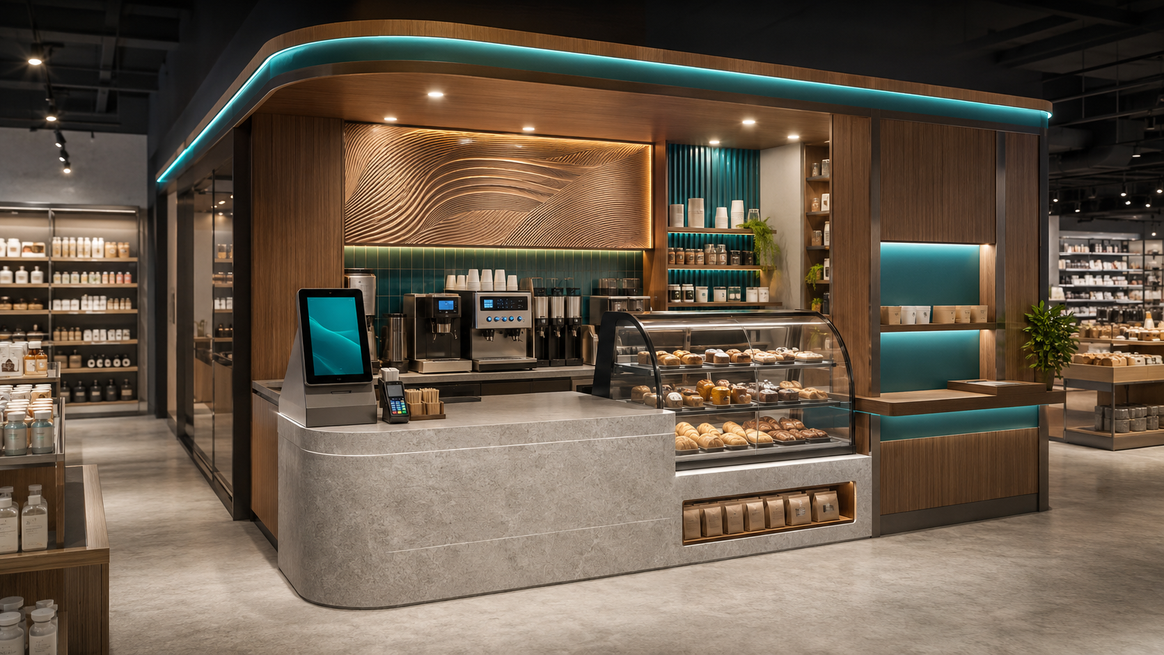 Harmoney Express bar with coffee and pastries